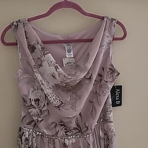 Floral chiffon maxi dress, Size 14.